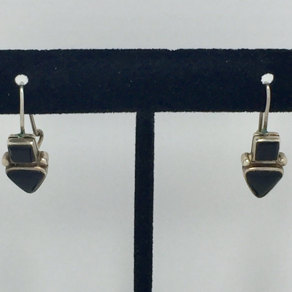 Black Onyx and Sterling Silver Earrings